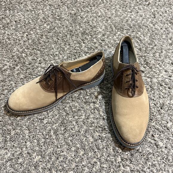 Cole Haan Lunargrand Saddle Men's Size 9.5 Beige Brown Dress Shoes Oxford C11422 - Picture 2 of 10